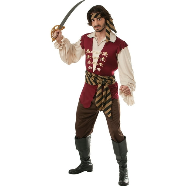 Plundering Pirate Adult Men Buccaneer Caribbean Halloween Costume-Std